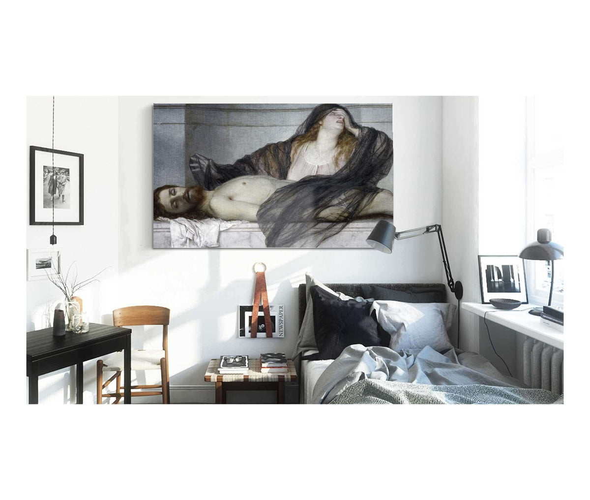 Magdalene Grieving Over The Body Of Christ by Arnold Bocklin