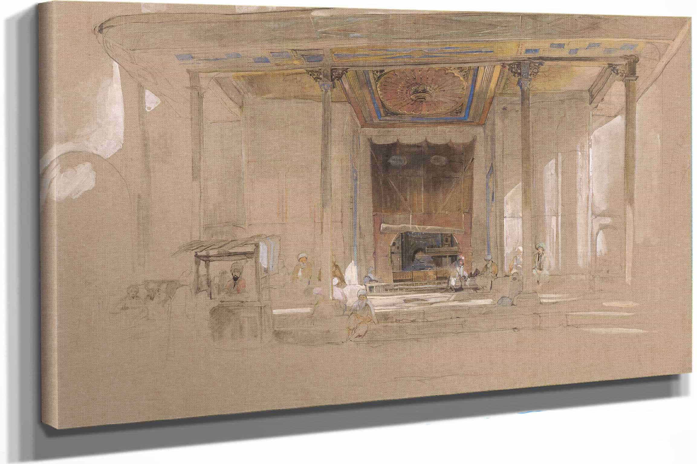 Main Entrance Of Great Mosque Ulu Cami Bursa Turkey by John Frederick Lewis