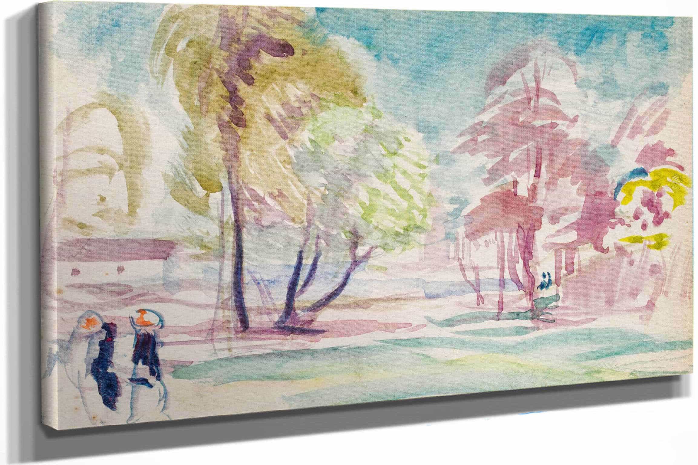 Maisema Ja Hahmoja Luonnos  by Magnus Enckell