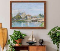 Maisons Au Bord De Lecluse De La Gazonne by Alfred Sisley