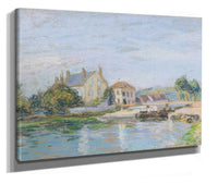 Maisons Au Bord De Lecluse De La Gazonne by Alfred Sisley
