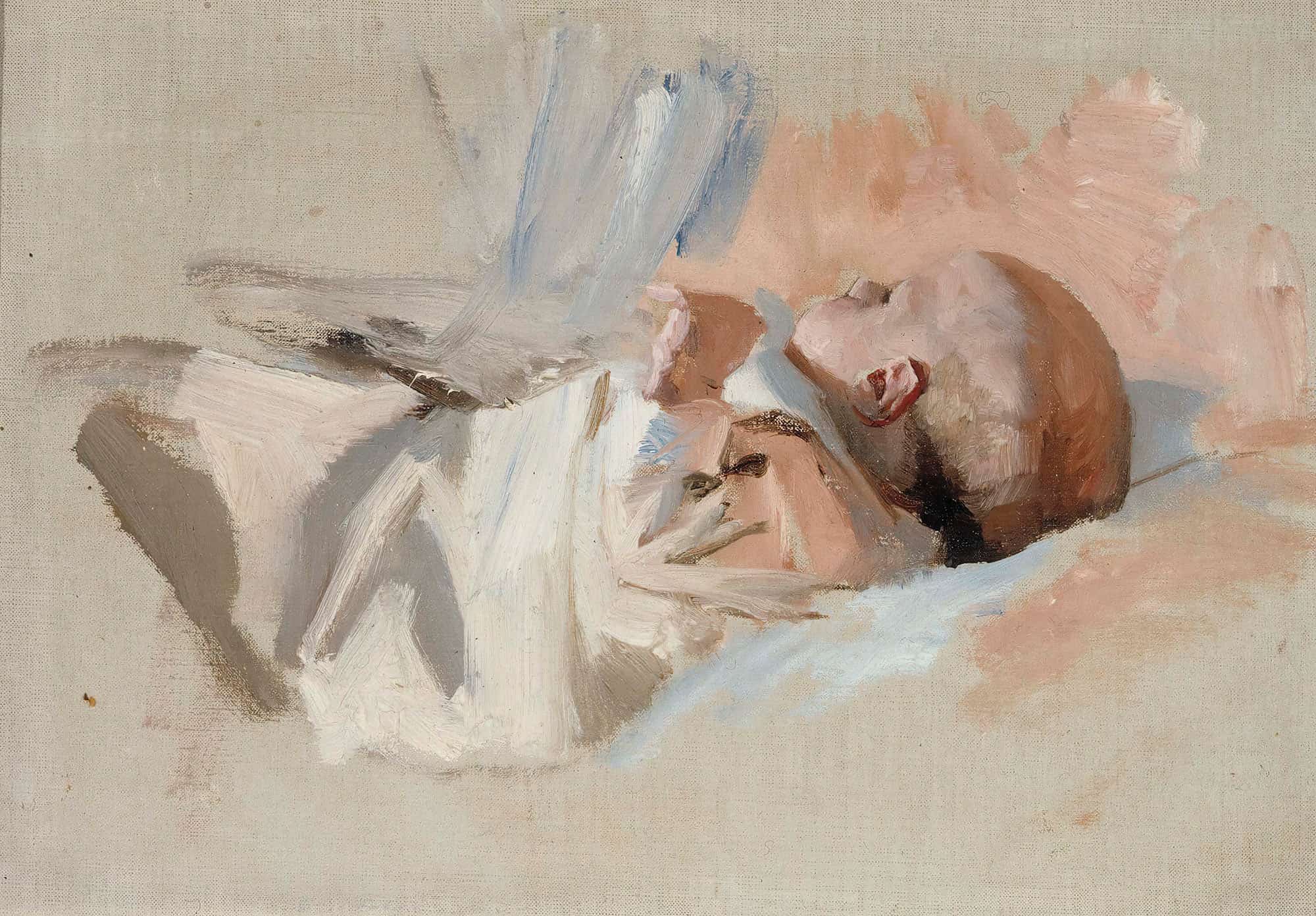 Makaava Lapsi Luonnos Maalaukseen Jouluaamu by Albert Edelfelt