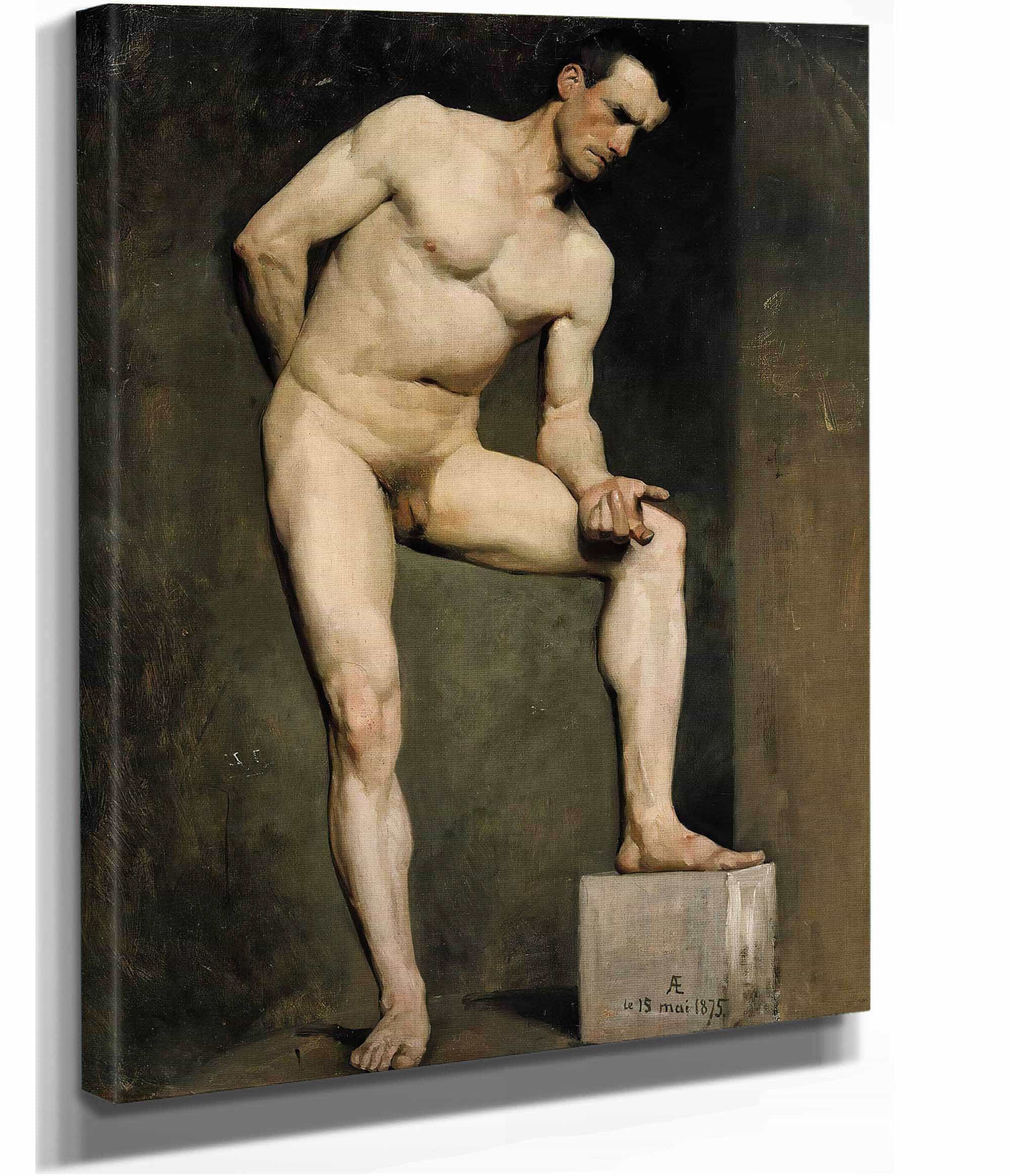 Male Model Academy Study  by Albert Edelfelt