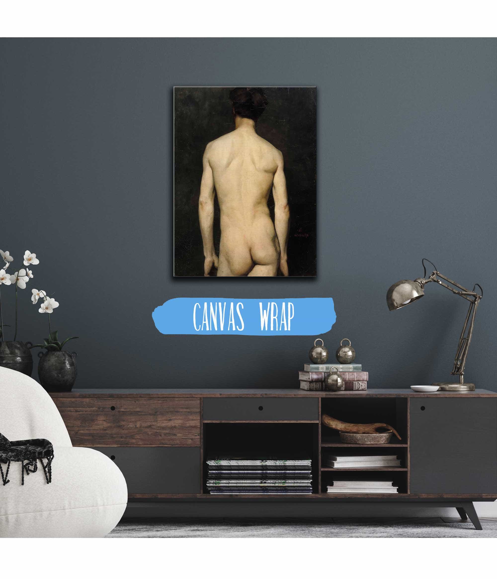 Male Model Academy Study  by Albert Edelfelt