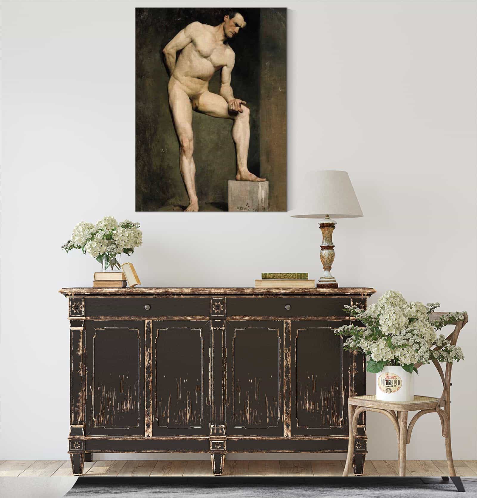 Male Model Academy Study  by Albert Edelfelt
