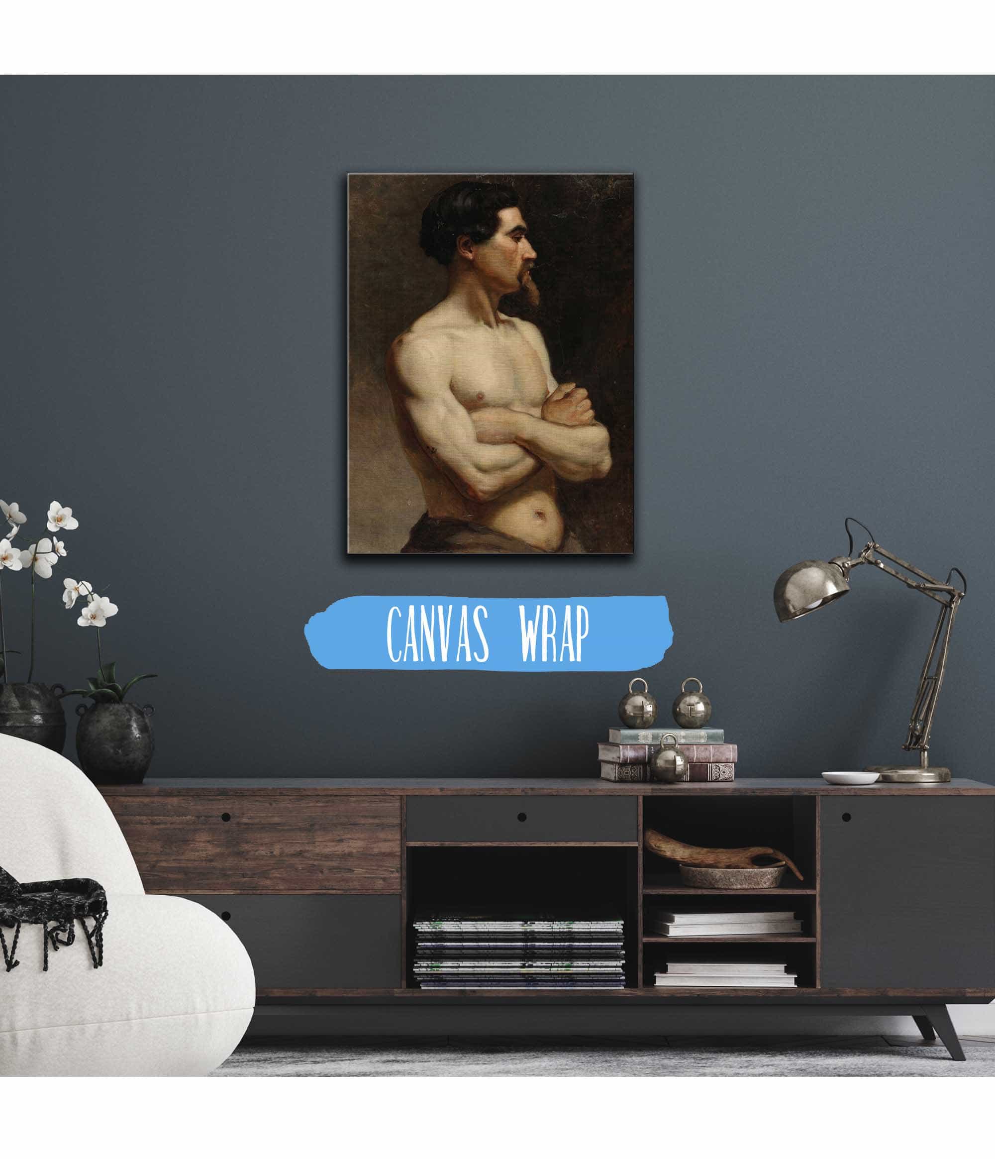 Male Model Academy Study  by Albert Edelfelt