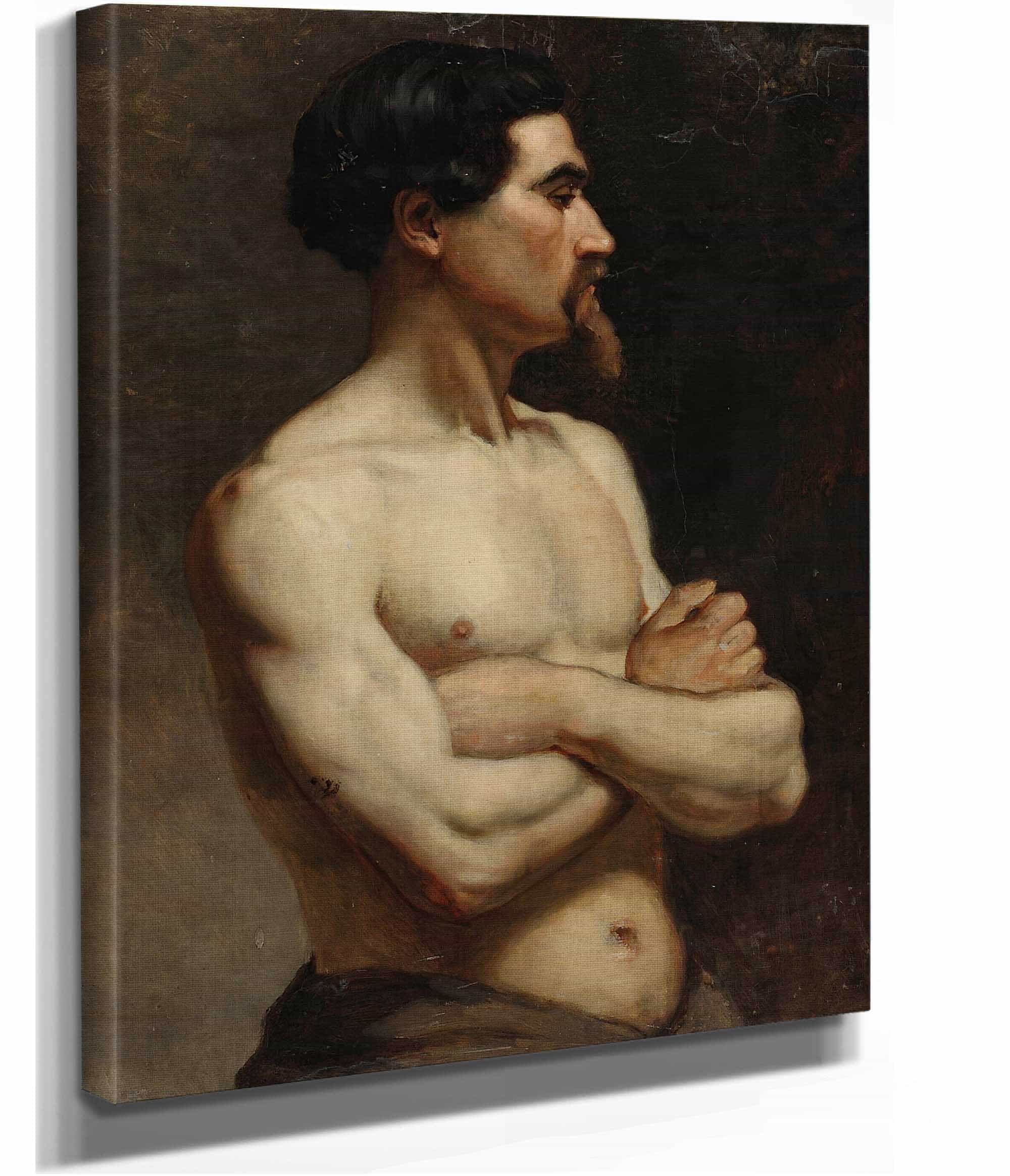 Male Model Academy Study  by Albert Edelfelt