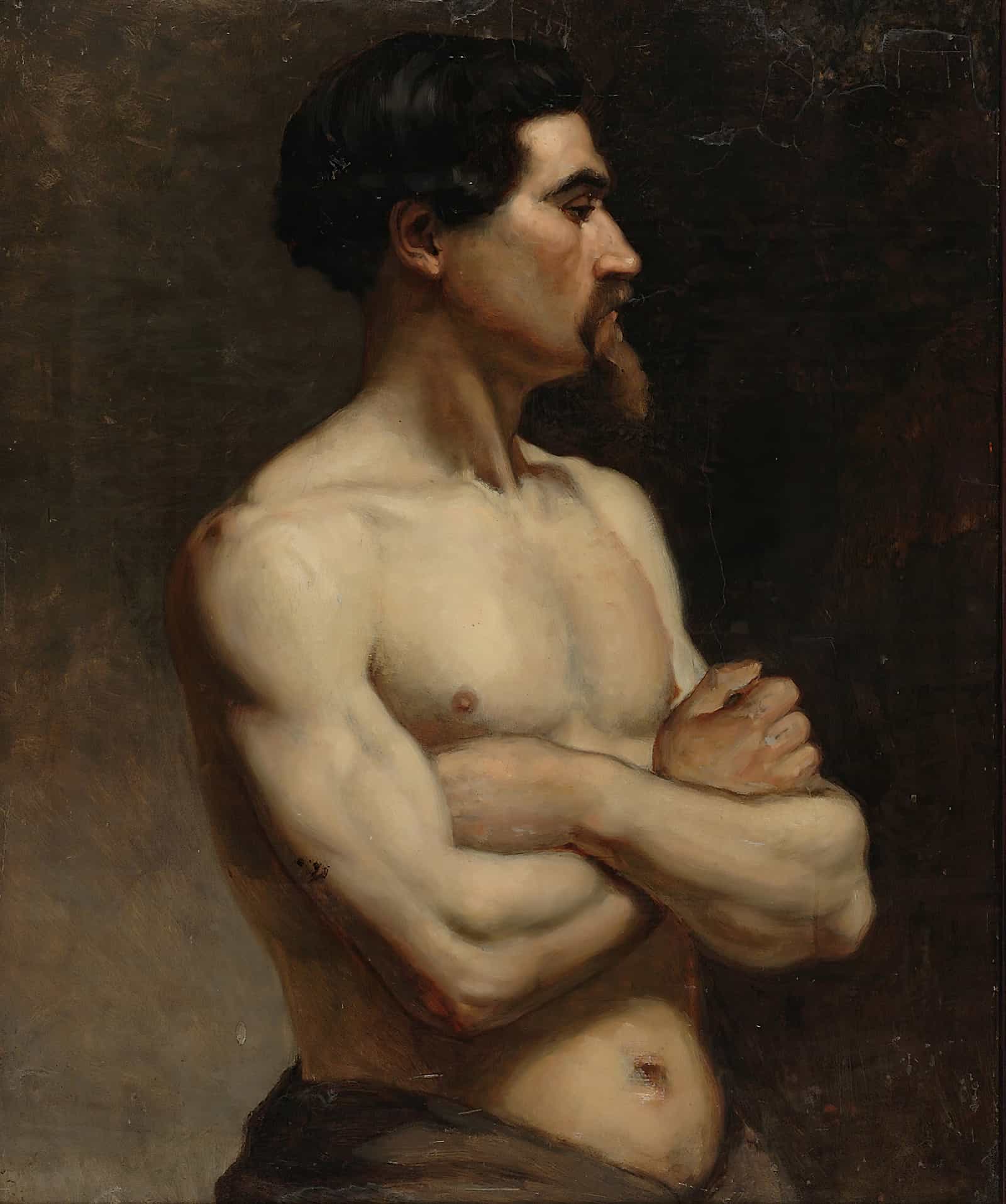 Male Model Academy Study  by Albert Edelfelt