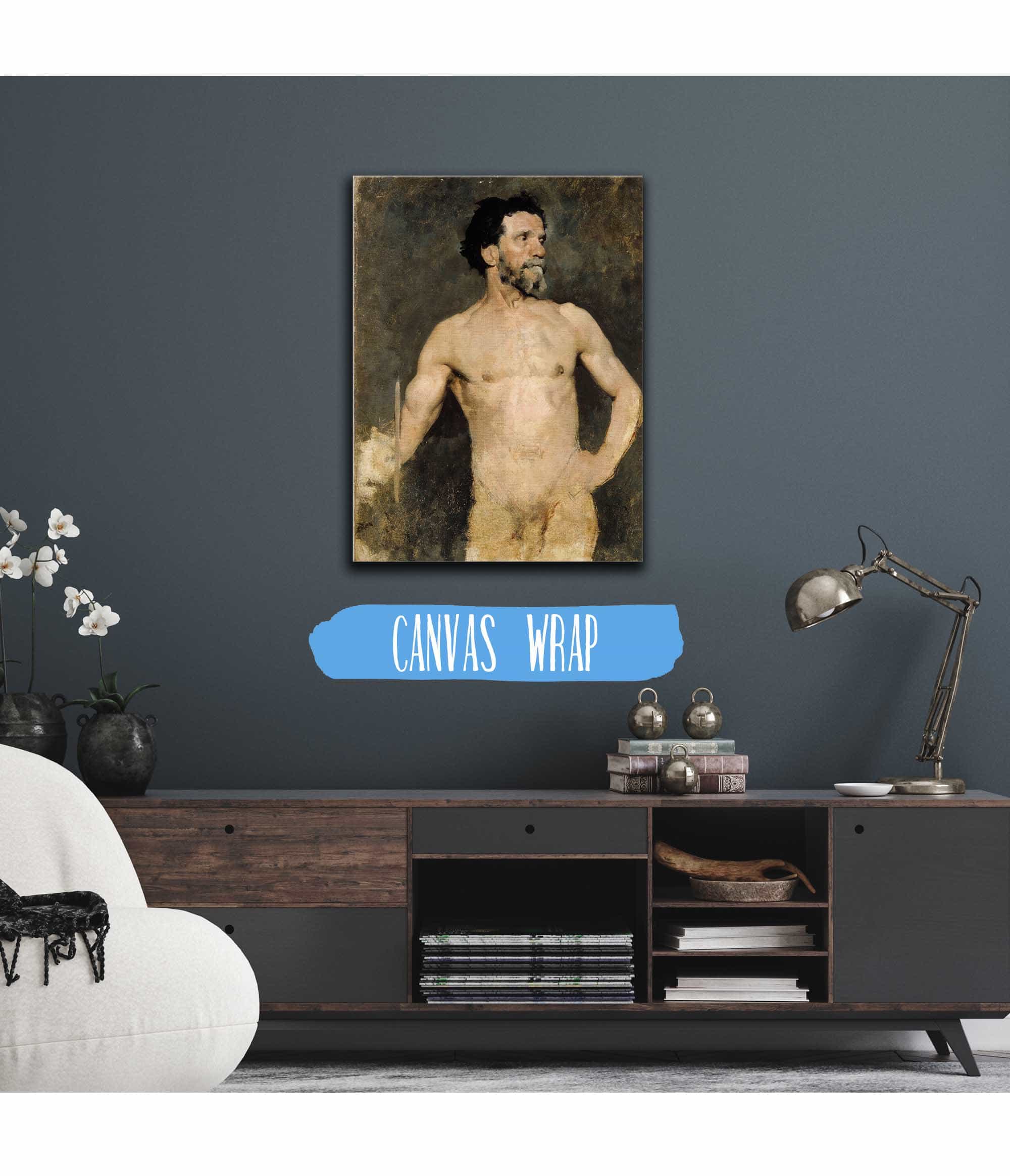 Male Model Study by Albert Edelfelt