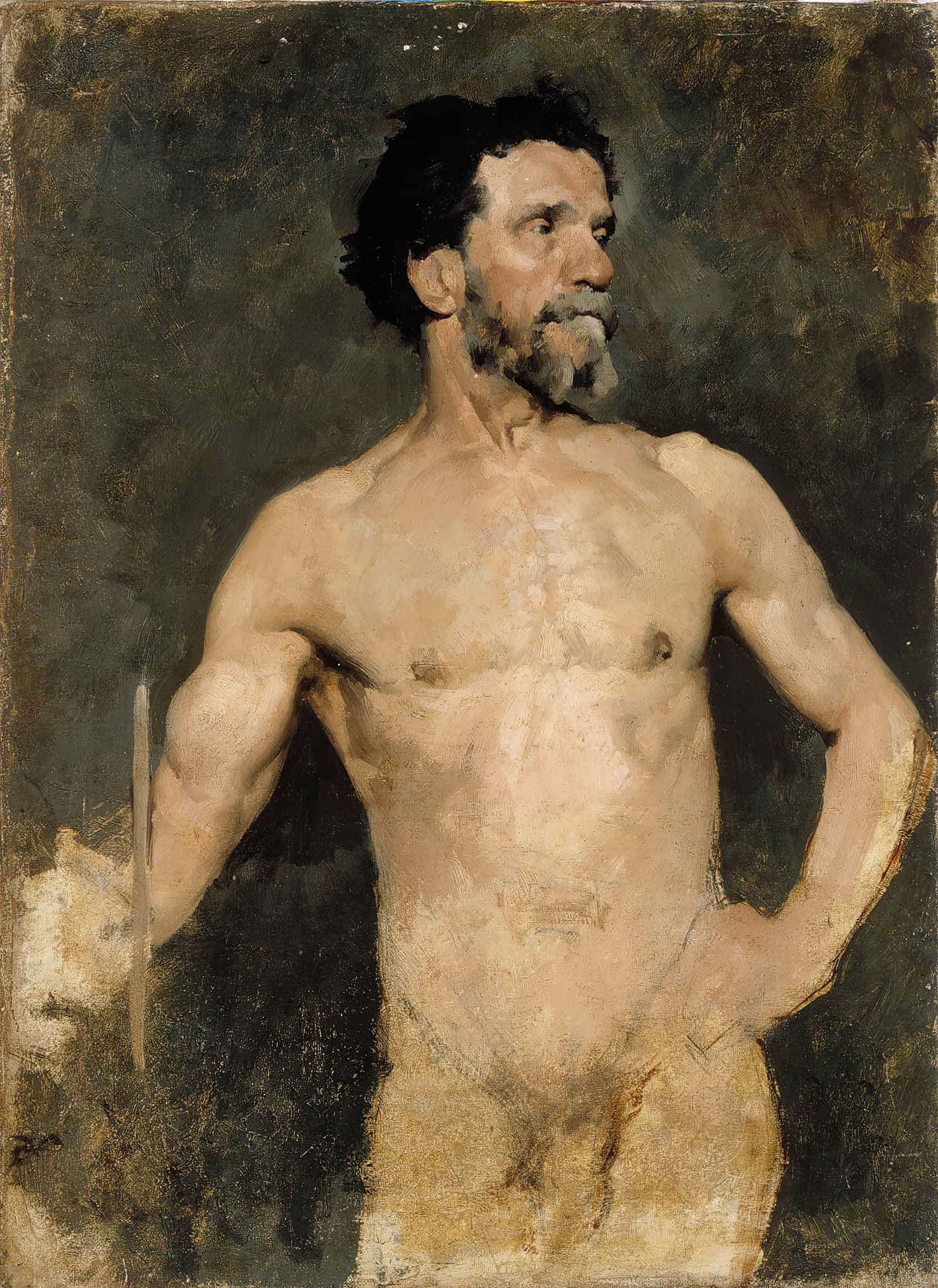 Male Model Study by Albert Edelfelt