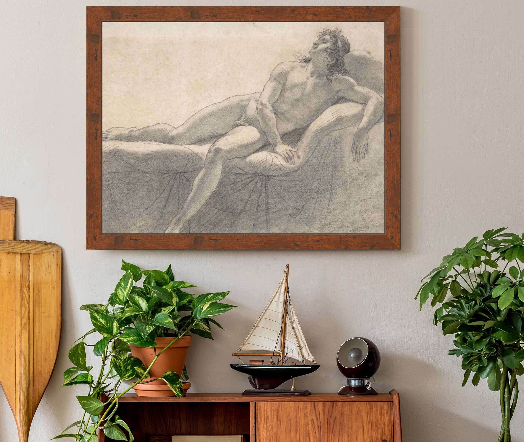 Male Nude Reclining On A Divan by Anne Louis Girodet Trioson