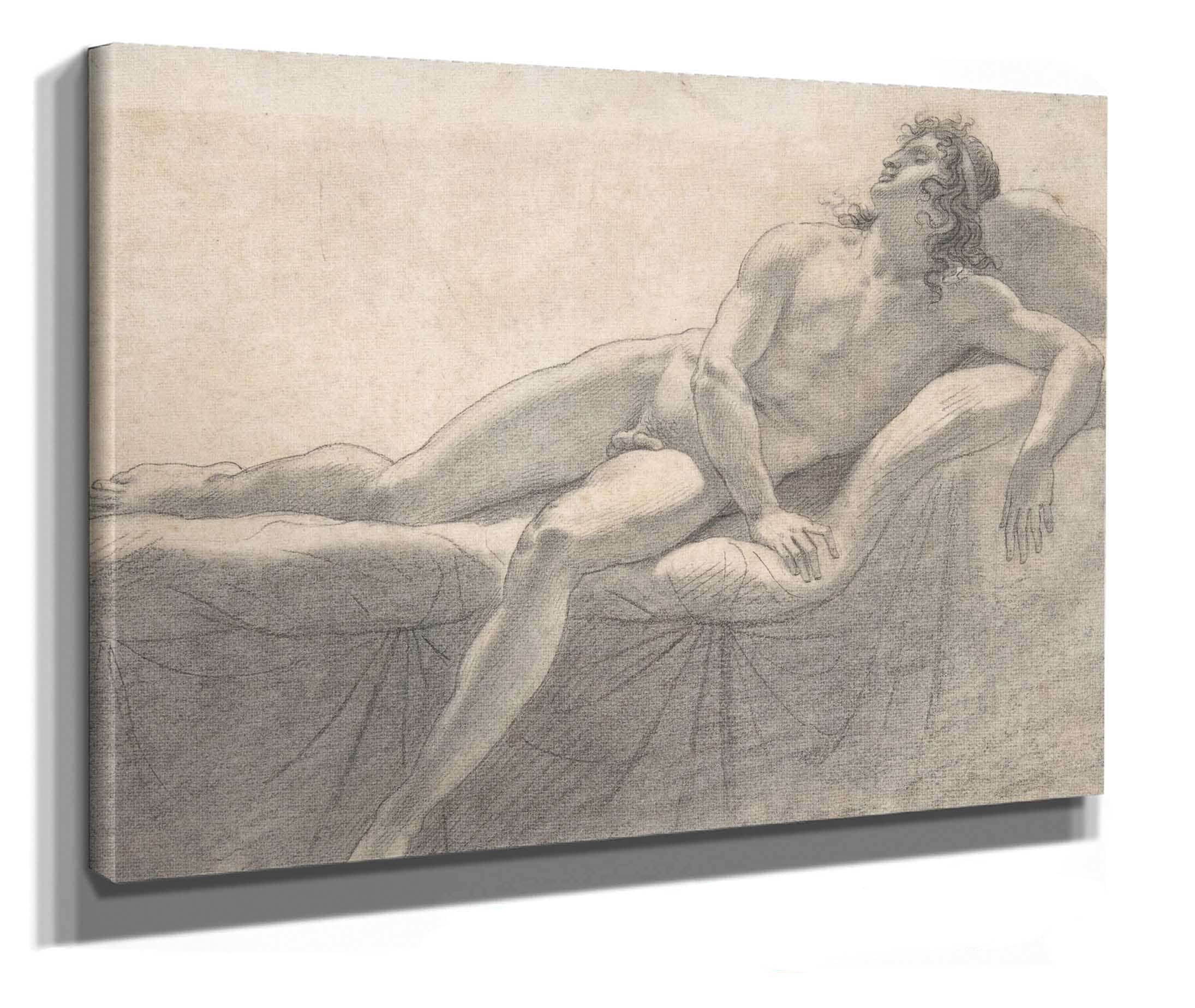 Male Nude Reclining On A Divan by Anne Louis Girodet Trioson