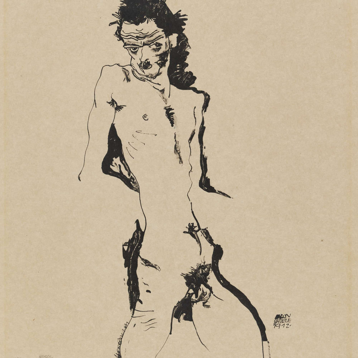 Male Nude Self Portrait by Egon Schiele