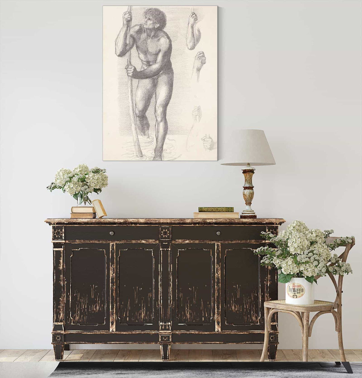 Male Nude Study For St Christopher by Sir Edward Coley Burne Jones