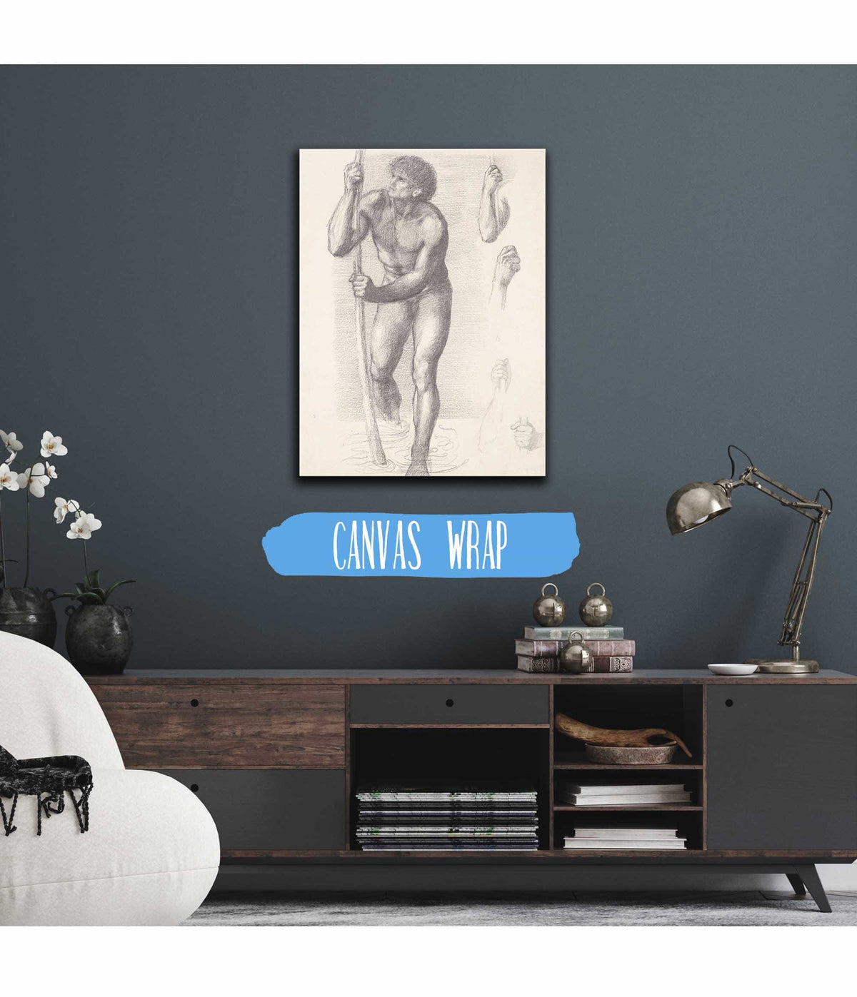 Male Nude Study For St Christopher by Sir Edward Coley Burne Jones