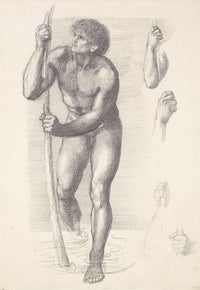 Male Nude Study For St Christopher by Sir Edward Coley Burne Jones