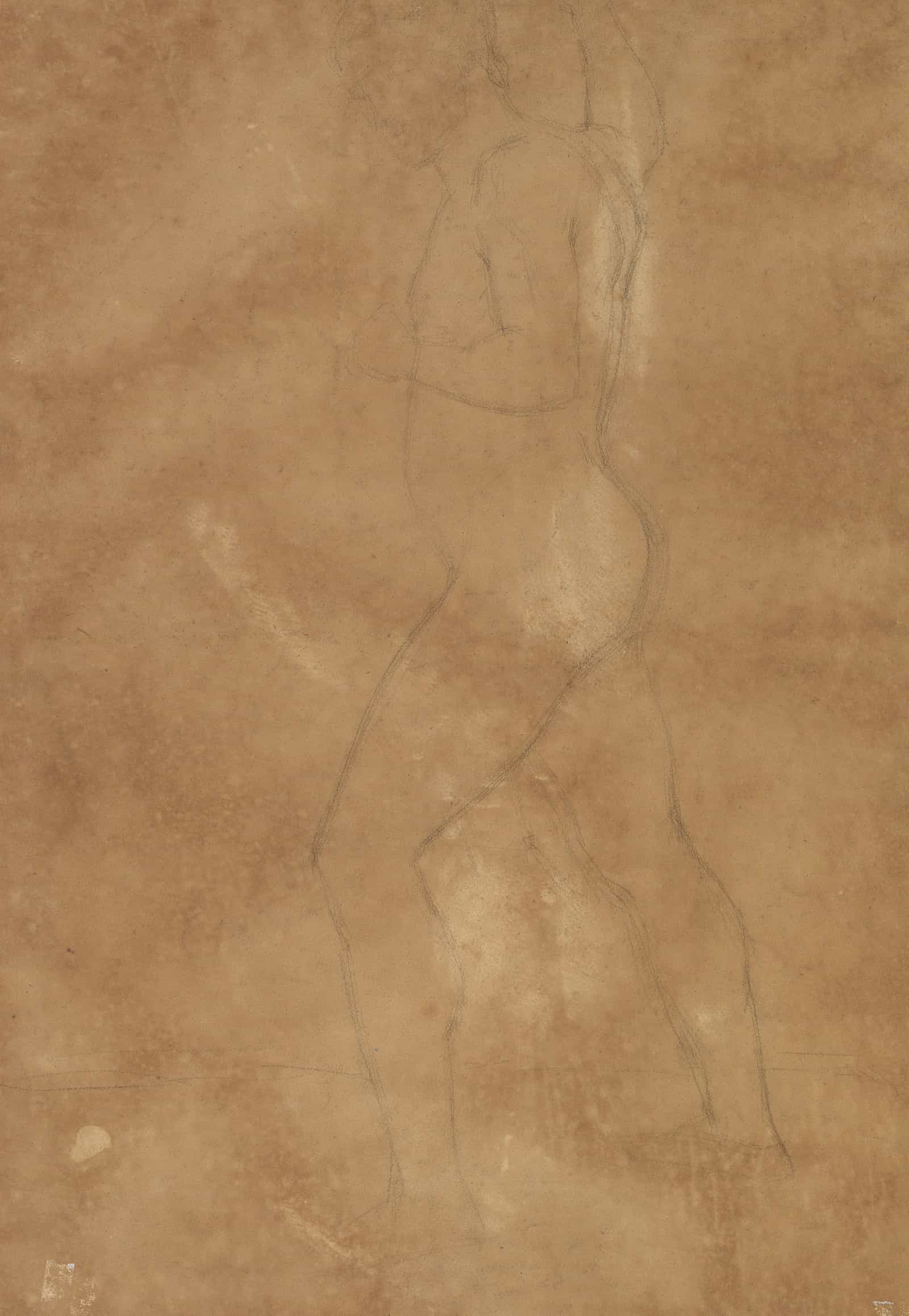 Male Nude Walking   by Anselm Feuerbach