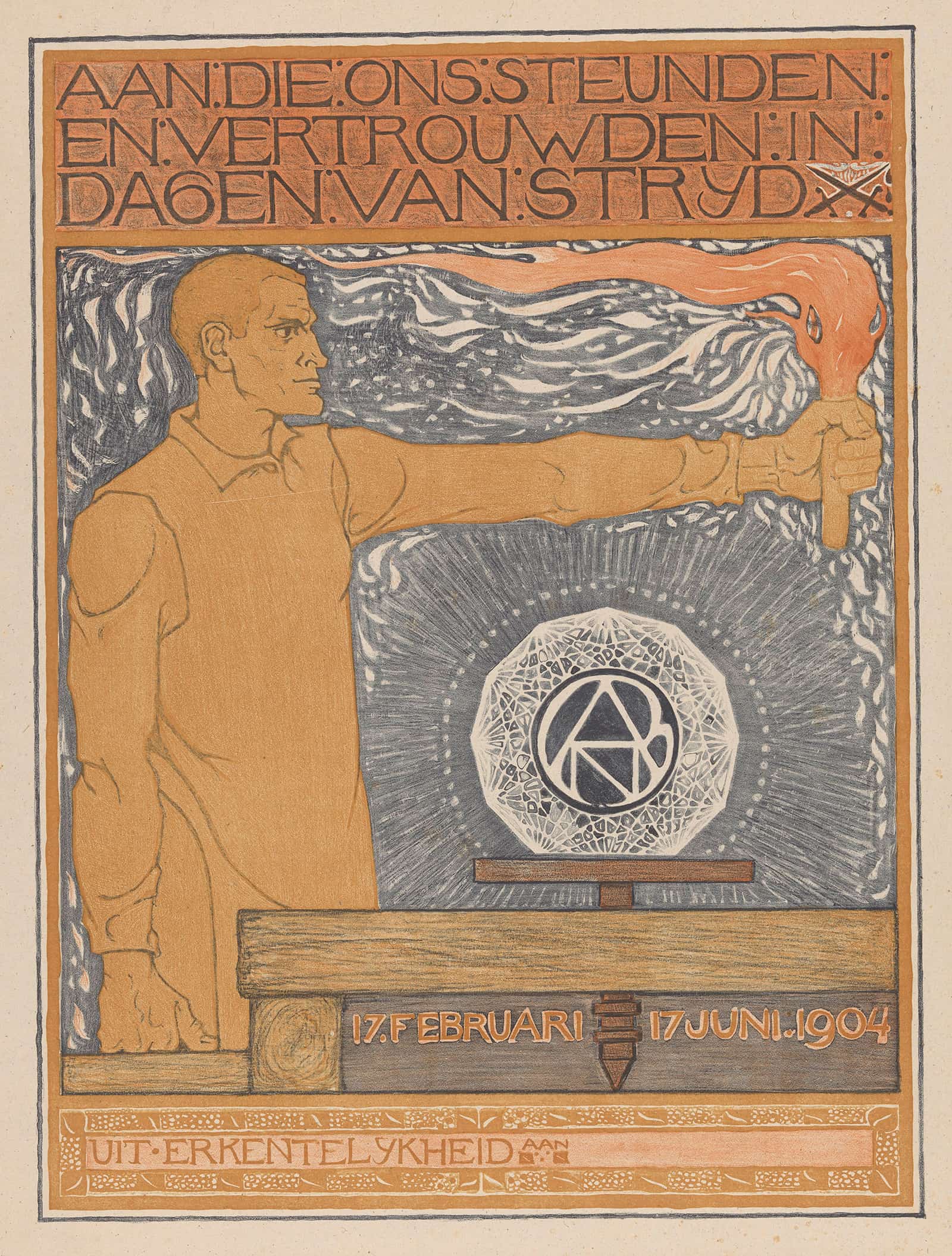 Man Die Een Fakkel Vasthoudt by Richard Nicolaus Roland Holst