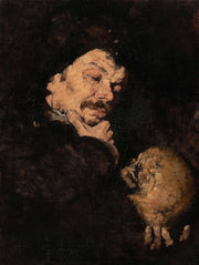 Man Holding A Skull Memento Mori by Frank Duveneck