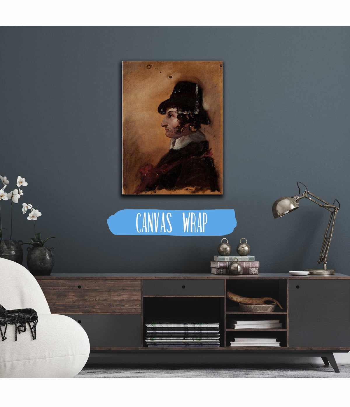 Man In A High Hat Between And by Thomas Cole