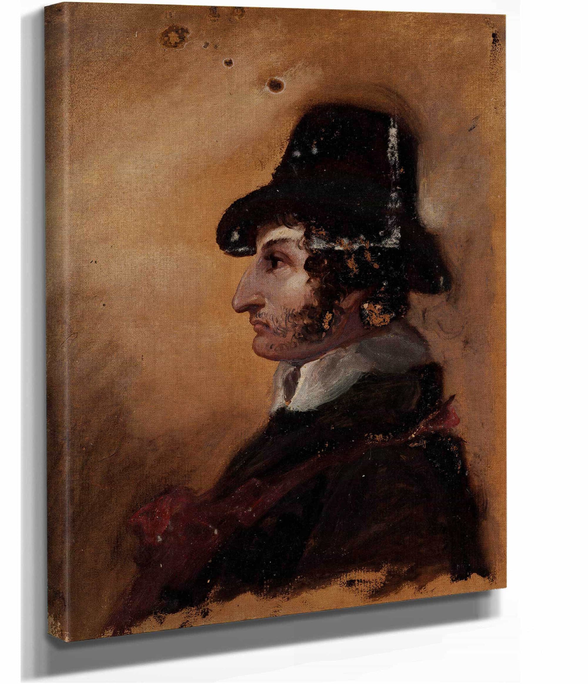 Man In A High Hat Between And by Thomas Cole
