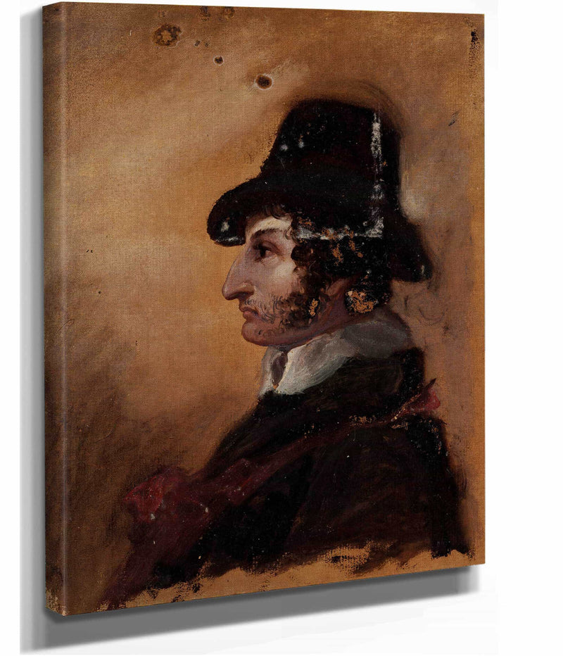 Man In A High Hat Between And by Thomas Cole