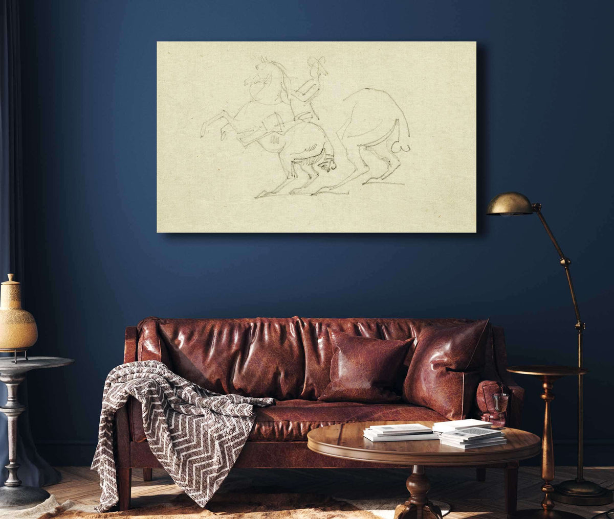 Man On A Rearing Horse Study Of Hind Legs Of Horse  by Theodore Gericault