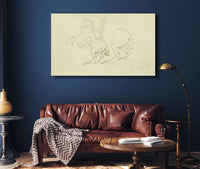 Man On A Rearing Horse Study Of Hind Legs Of Horse  by Theodore Gericault