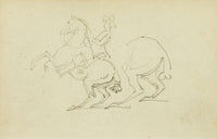 Man On A Rearing Horse Study Of Hind Legs Of Horse  by Theodore Gericault