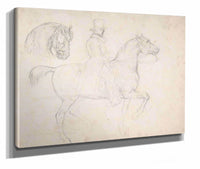 Man On Horseback And Study Of Horses Head by Theodore Gericault