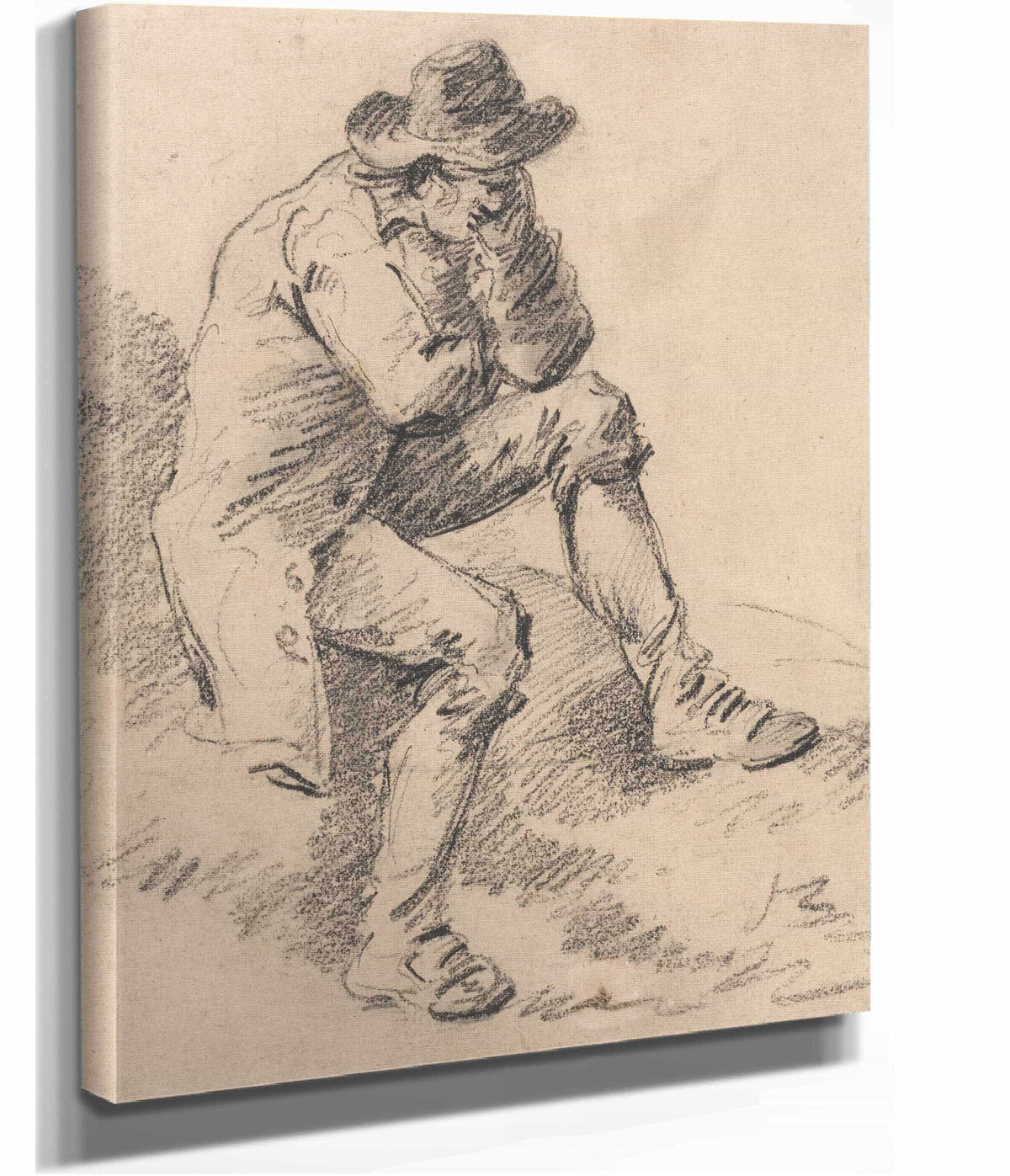 Man Seated On A Bank by George Morland