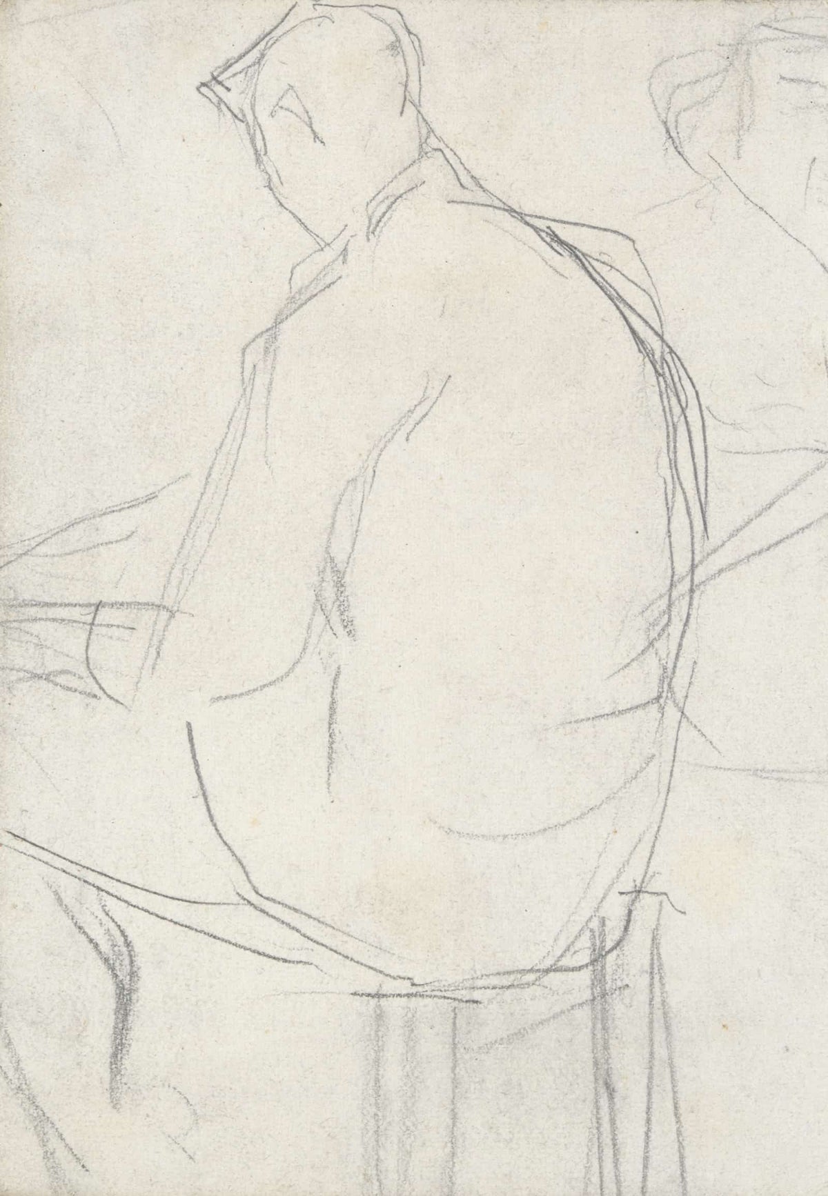 Man Seated On A Stool   by Georges Seurat