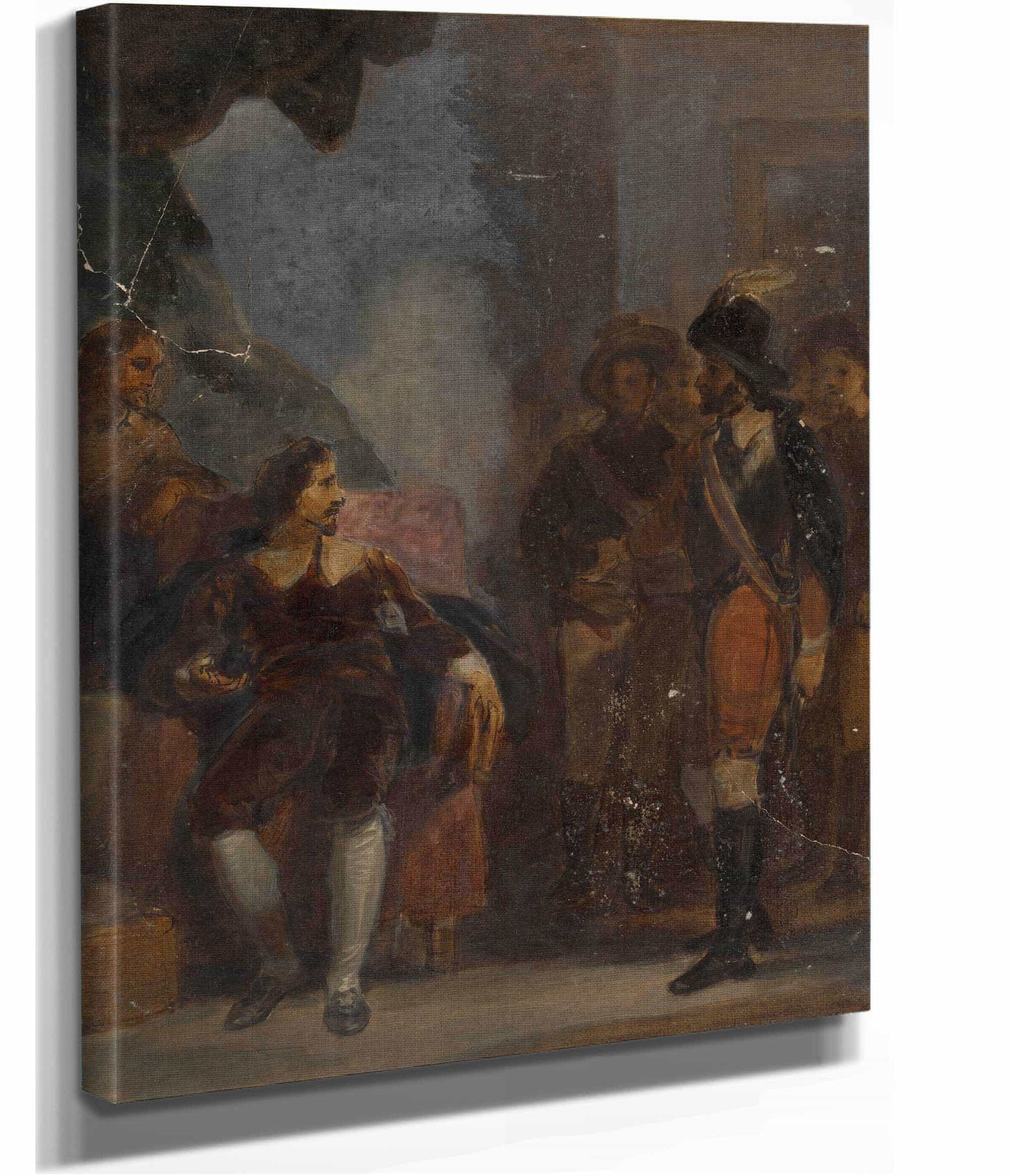 Man Seated While Speaking To A Soldier Who Is Standing by Robert Smirke