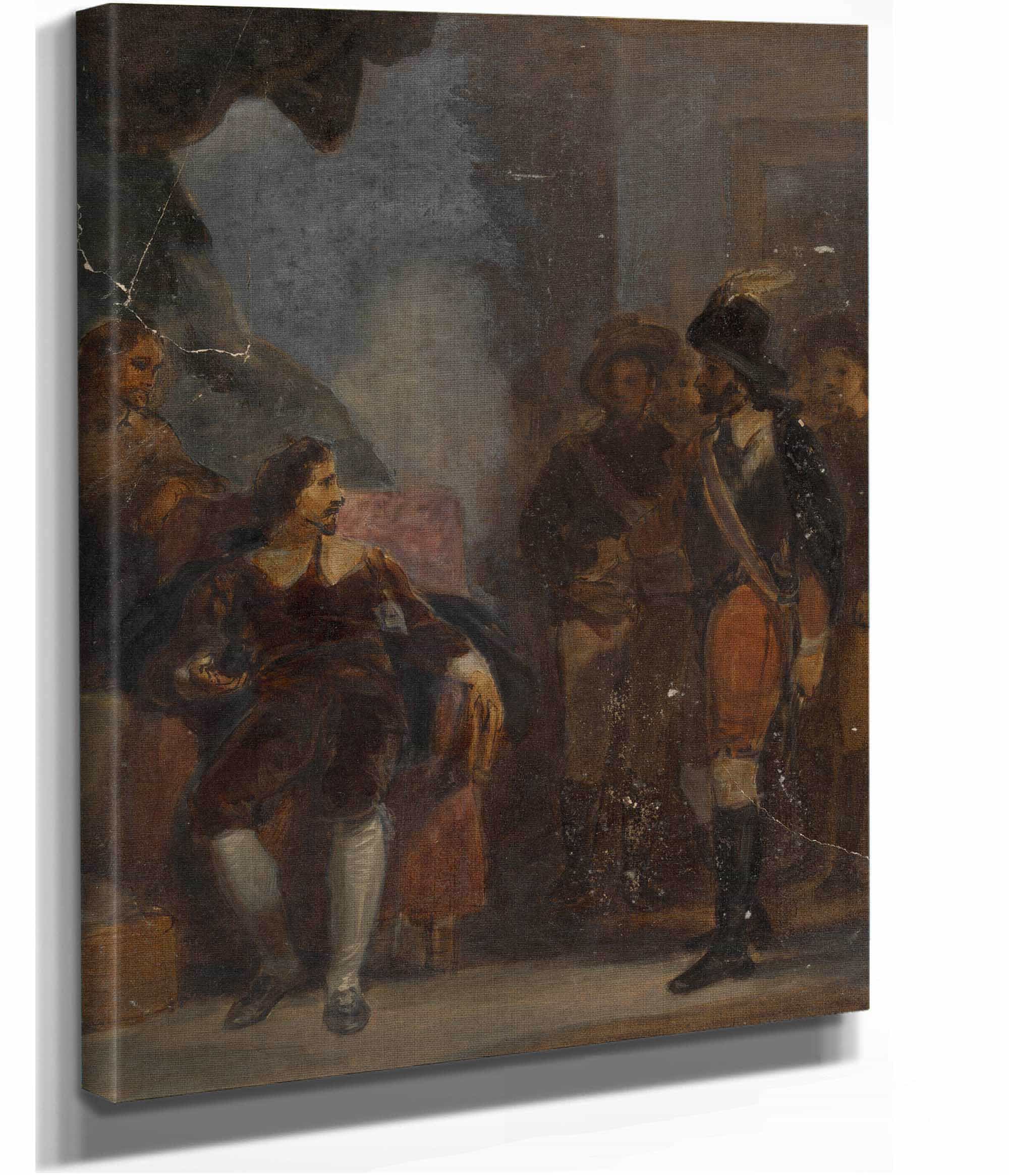 Man Seated While Speaking To A Soldier Who Is Standing by Robert Smirke