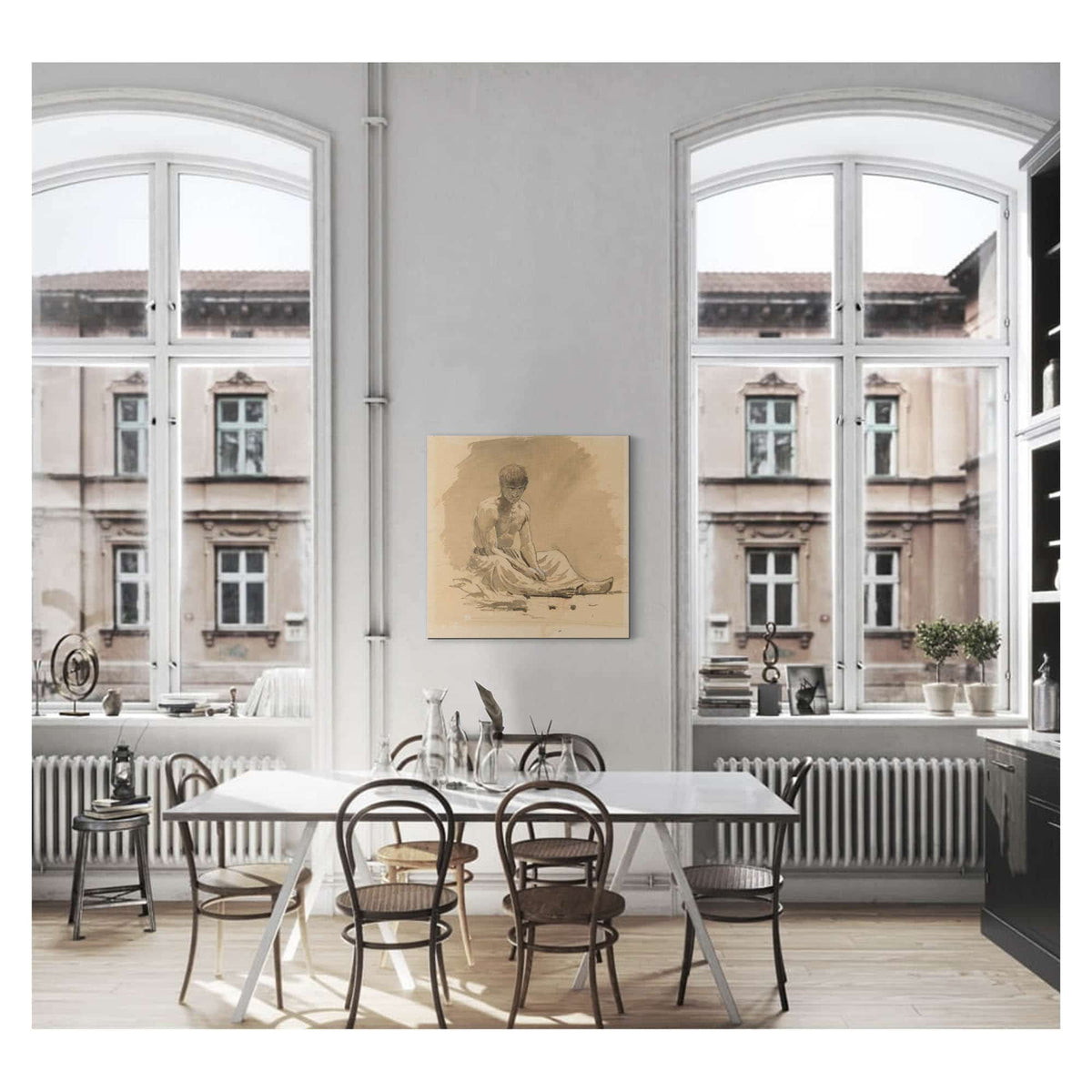 Man Sitting Half Naked by Ladislav Mednyanszky