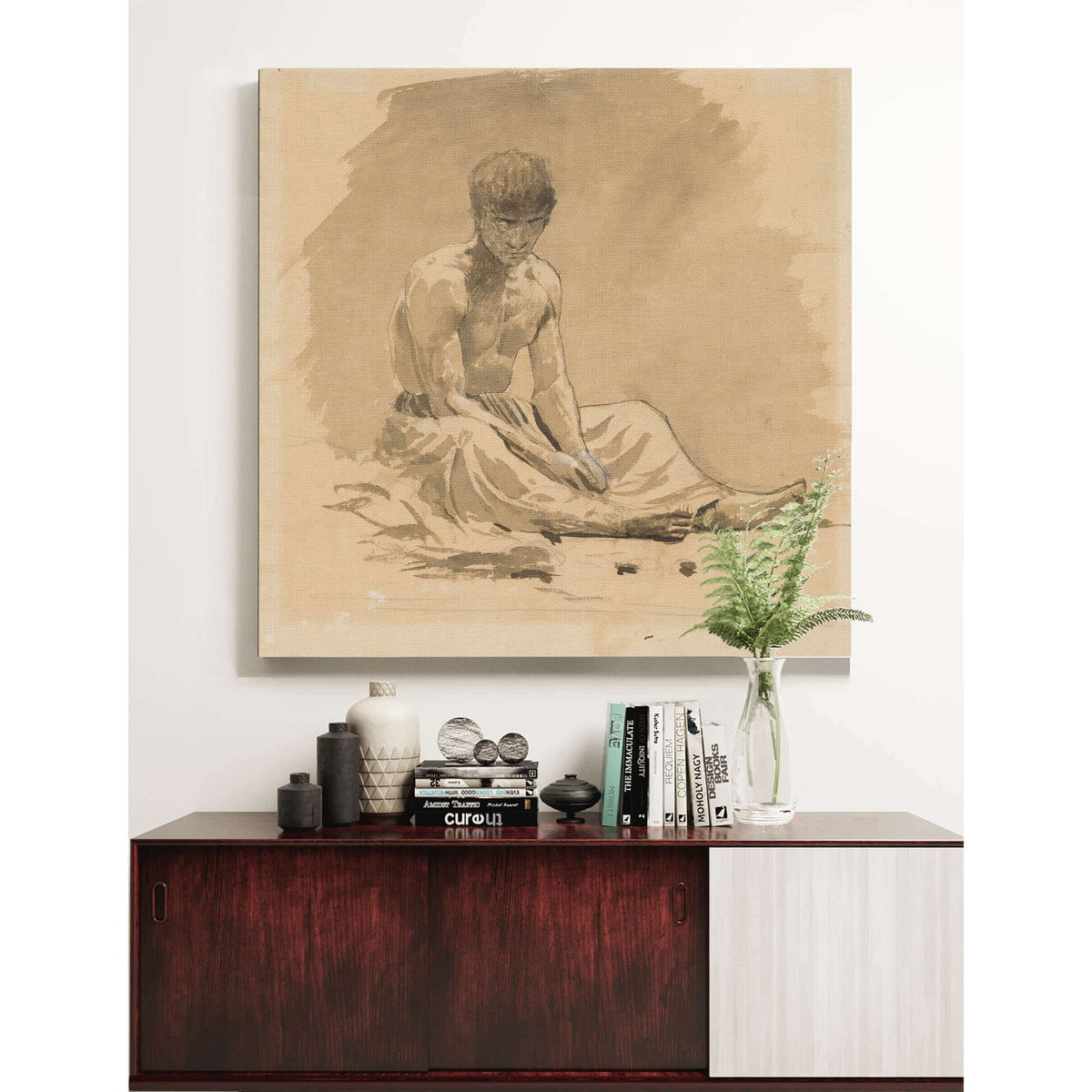 Man Sitting Half Naked by Ladislav Mednyanszky