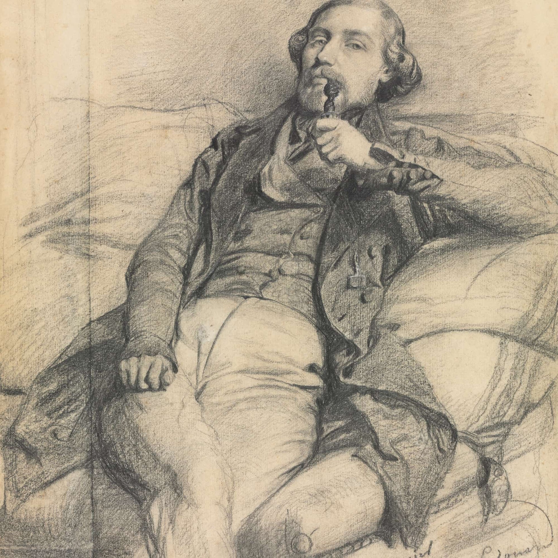 Man Smoking S by Ernest Meissonier