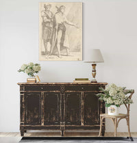 Man Striding Followed By A Retainer  by Salvator Rosa