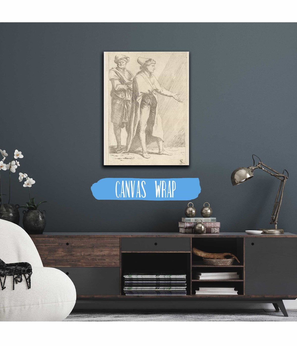 Man Striding Followed By A Retainer  by Salvator Rosa