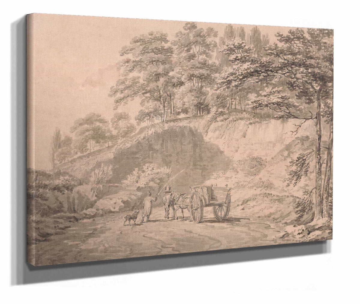 Man With Horse And Cart Entering A Quarry by Joseph Mallord William Turner