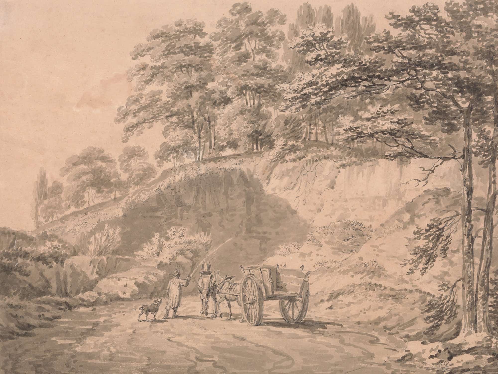 Man With Horse And Cart Entering A Quarry by Joseph Mallord William Turner