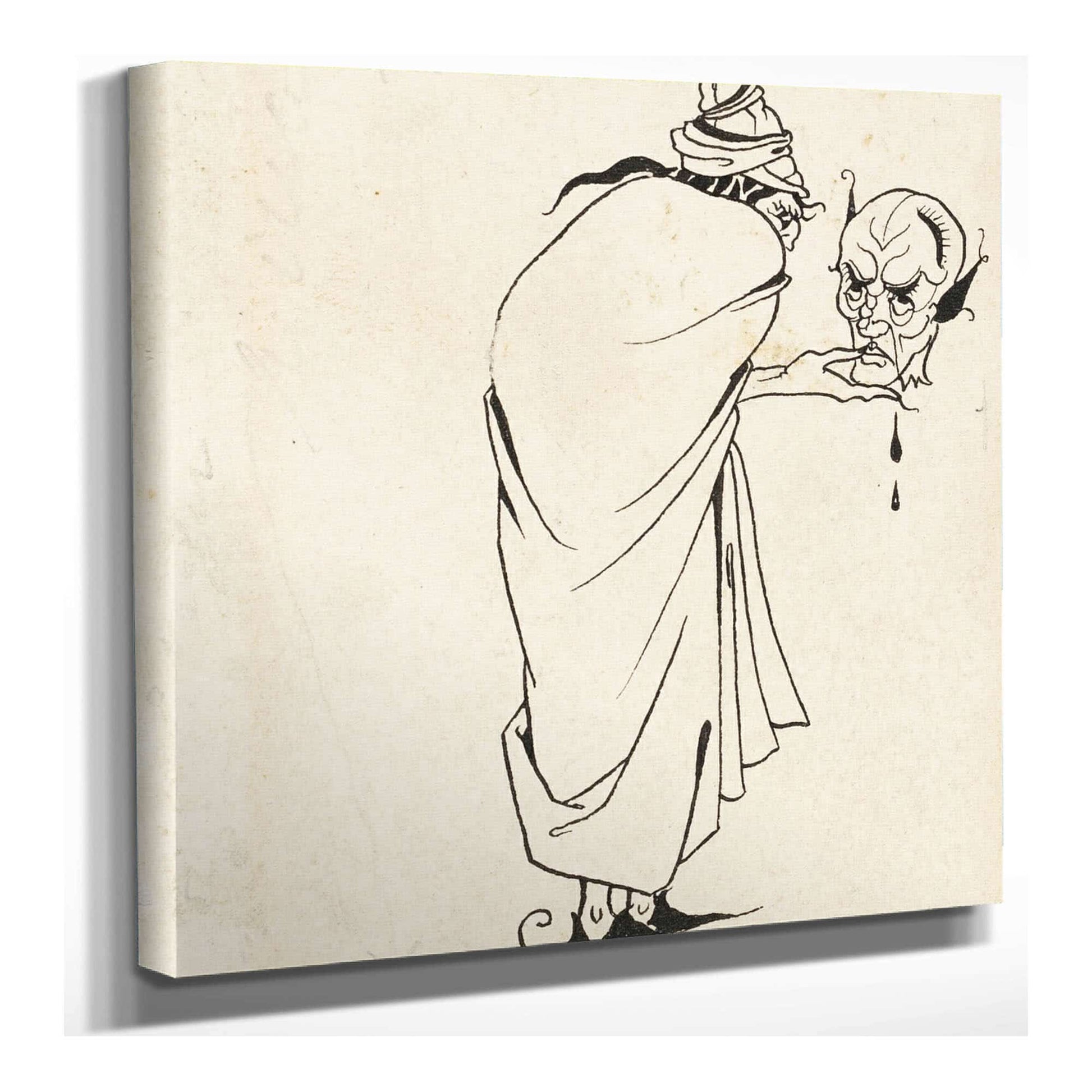 Man With Skull by Aubrey Vincent Beardsley