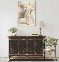 Man With Staff Seen From Behind  by Salvator Rosa