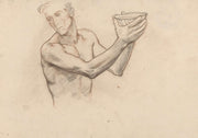 Mannelijk Naakt Met Schaal Ten Halven Lijve by Richard Nicolaus Roland Holst
