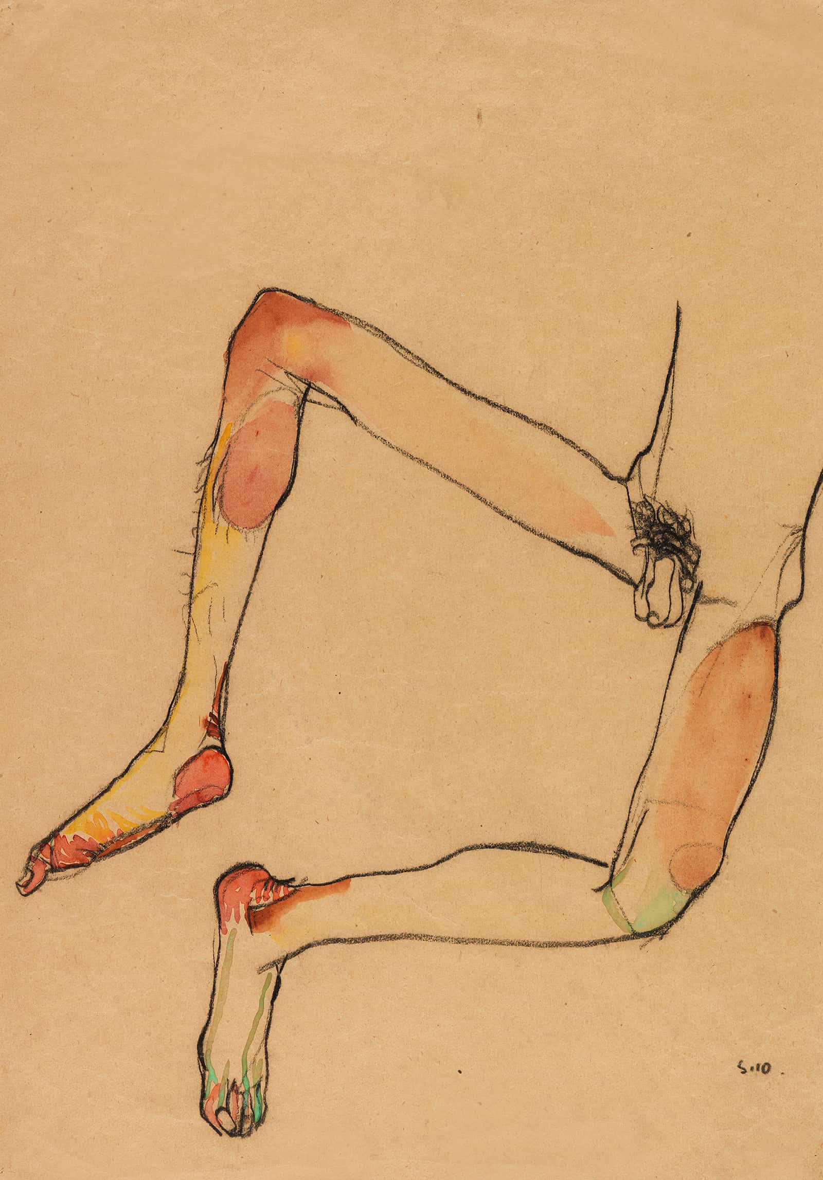 Mannlicher Unterleibstorso by Egon Schiele