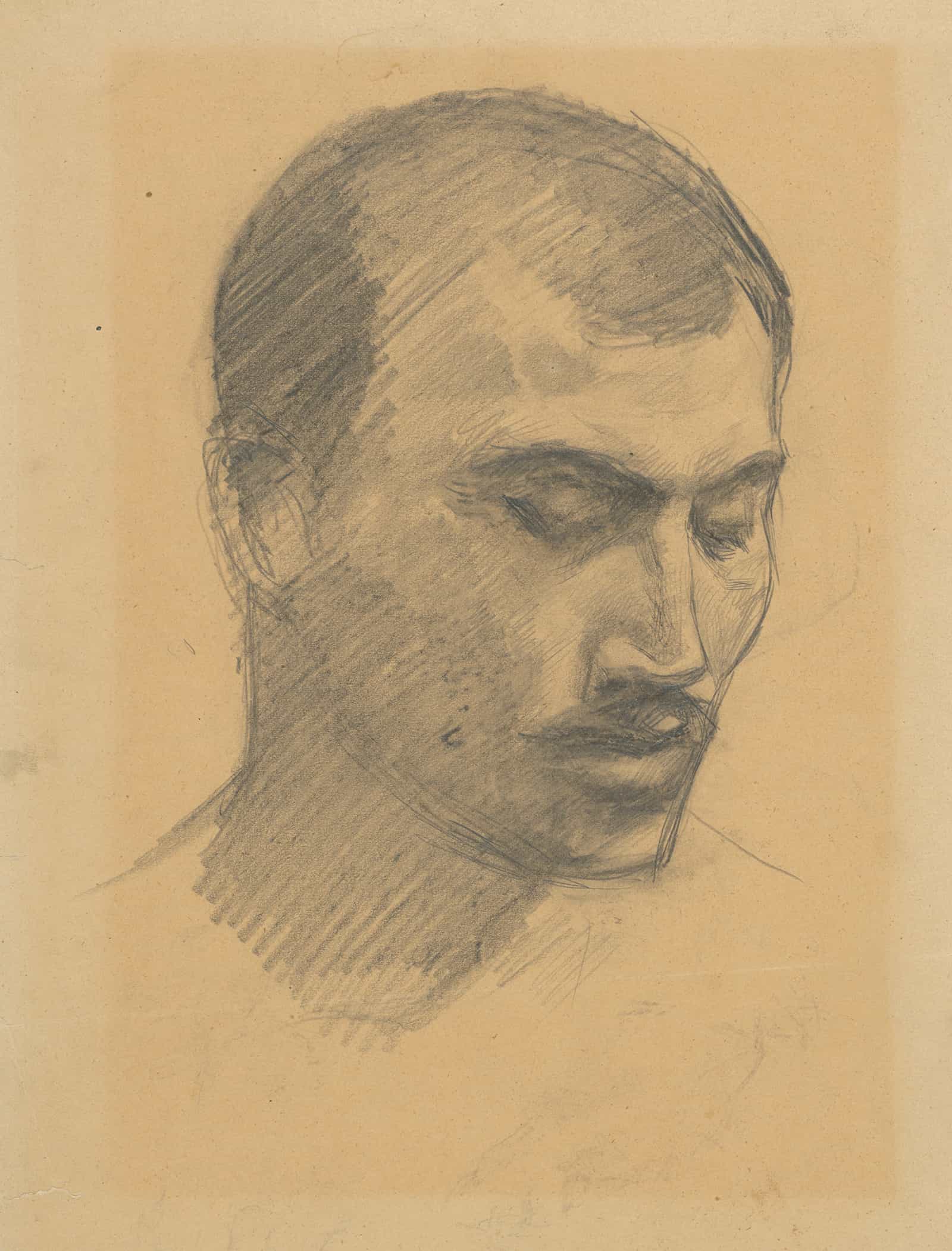 Mans Head by Ladislav Mednyanszky