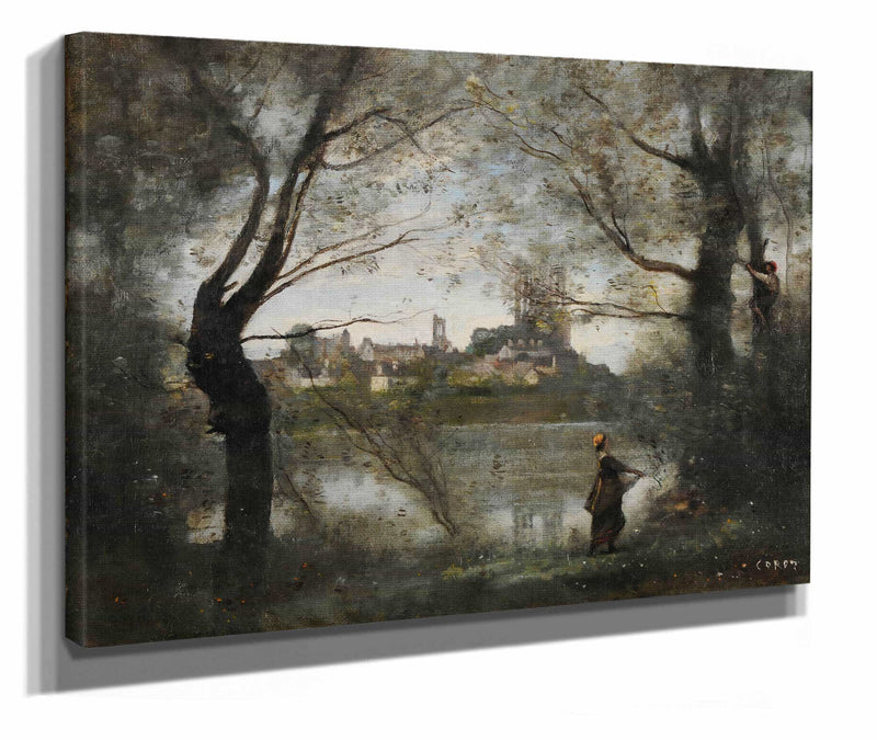 Mantes Le Soir by Jean Baptiste Camille Corot