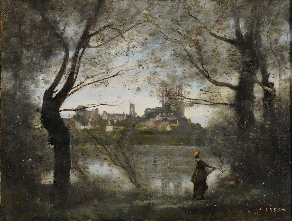 Mantes Le Soir by Jean Baptiste Camille Corot