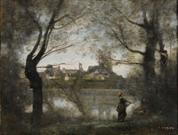 Mantes Le Soir by Jean Baptiste Camille Corot