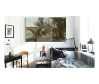 Mantes Les Bords De La Seine Au Pied Du Pont by Jean Baptiste Camille Corot